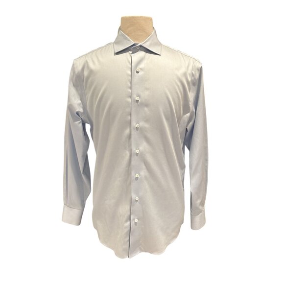 Ratio Clothing Mens Custom-Made Light Blue Dress Shirt Size L 100% Cotton Long S - Picture 1 of 9